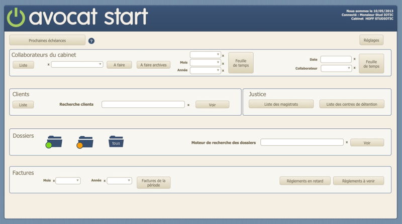 AVOCAT START :  Solution de gestion du cabinet d'avocat